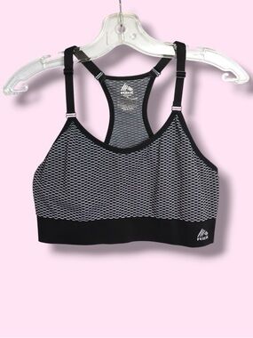 RBX Sports Bra Women’s XL Black White Racerback Athletic Top